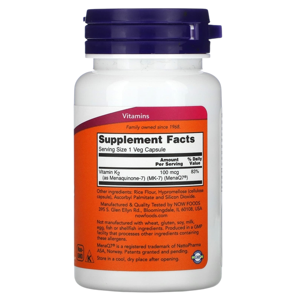 Now Foods MK-7 Vitamin K-2 100 mcg , Витамин К2