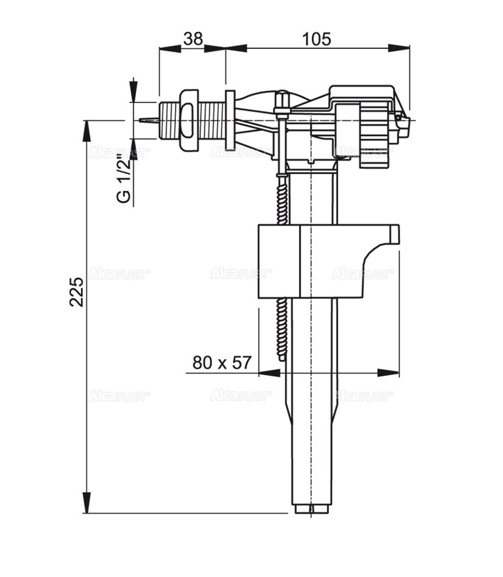 "Впускной механизм A15-1/2 с боковой подводкой (для керамических бачков)