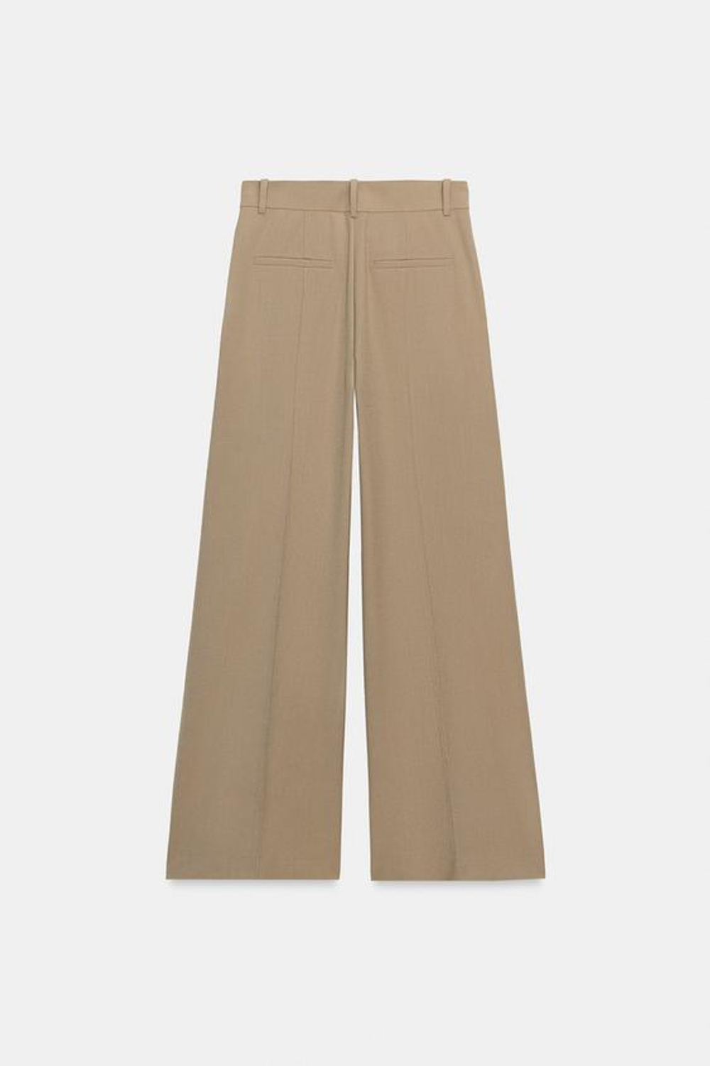 ZARA БРЮКИ MINIMAL WIDE LEG — ZW COLLECTION, СЕРО-КОРИЧНЕВЫЙ