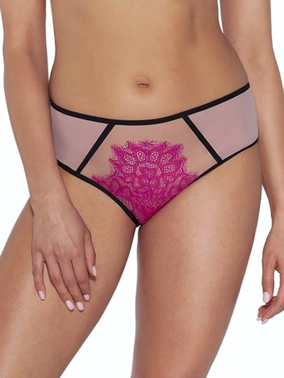 Соблазнительные трусики-бразилиана с ярким кружевом (Размер: XXXL) (Цвет: розовый)