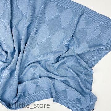 Плед вязаный "Basic" синий