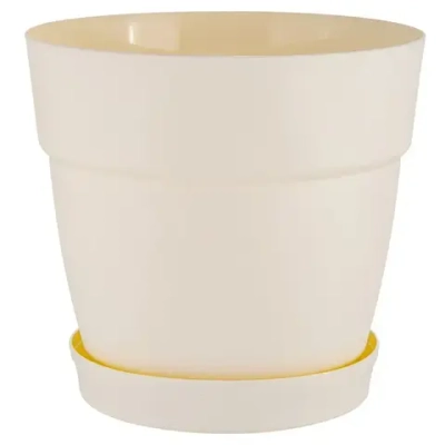 Горшок для цветов InGreen Villa de Fiori с фиксируемым поддоном 2л, D170мм, белоснежный жа