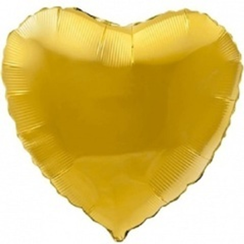 Р 18" Сердце, Золото, 1 шт.