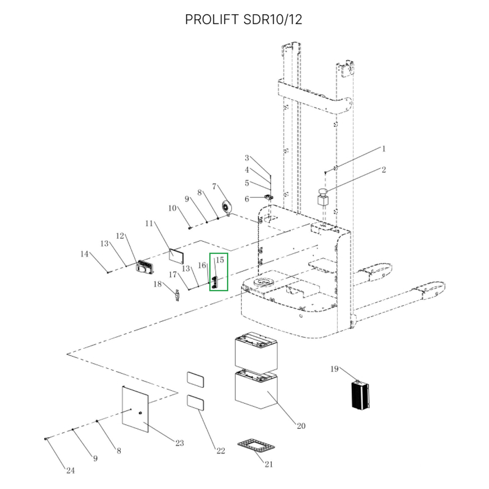 Гнездо предохранителя для штабелеров SDR1536/1545S/1645/1656/2036/2045, SDK