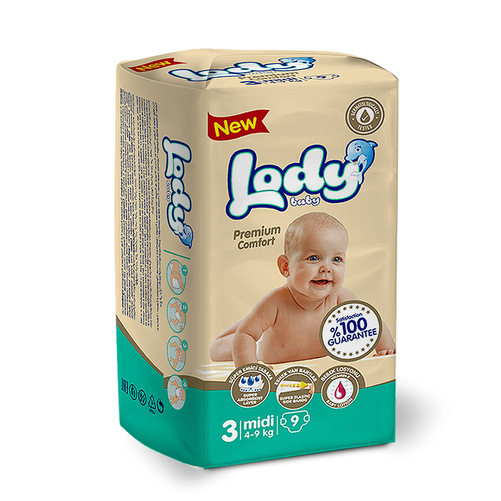 памперсы Lady Baby 4-9кг номер 3/9шт