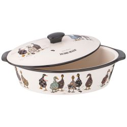 ФОРМА ДЛЯ ЗАПЕКАНИЯ С КРЫШКОЙ "FAMILY FARM" ОВАЛЬНАЯ 3,2 Л 37,5Х22Х15,5СМ