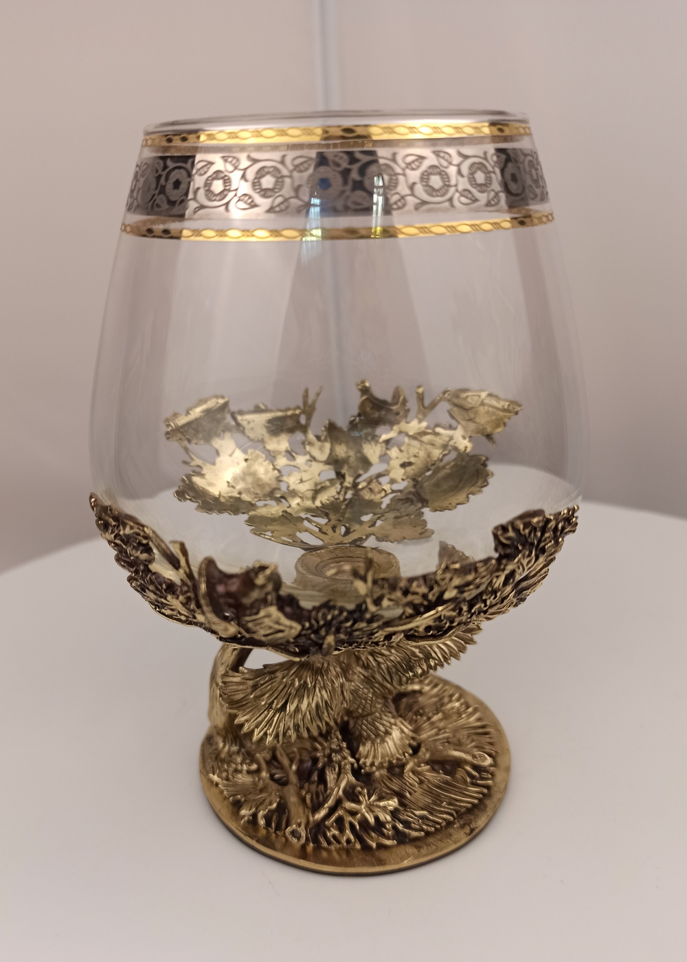 Бокал для коньяка "Орлиная охота" в подарочном футляре