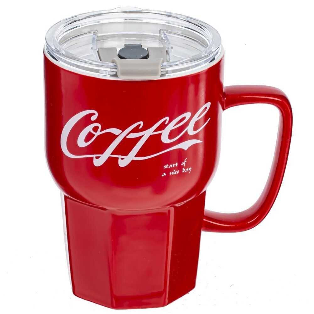 GAEM Кружка с крышкой и трубочкой, 400 мл, L13 W9 H19,5 см, 2в.