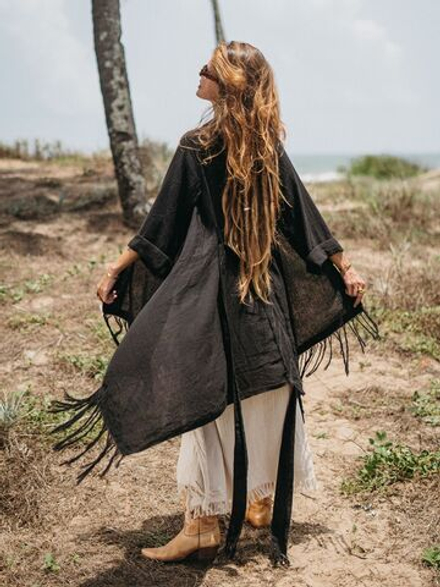 Накидка Chintamani с поясом черная