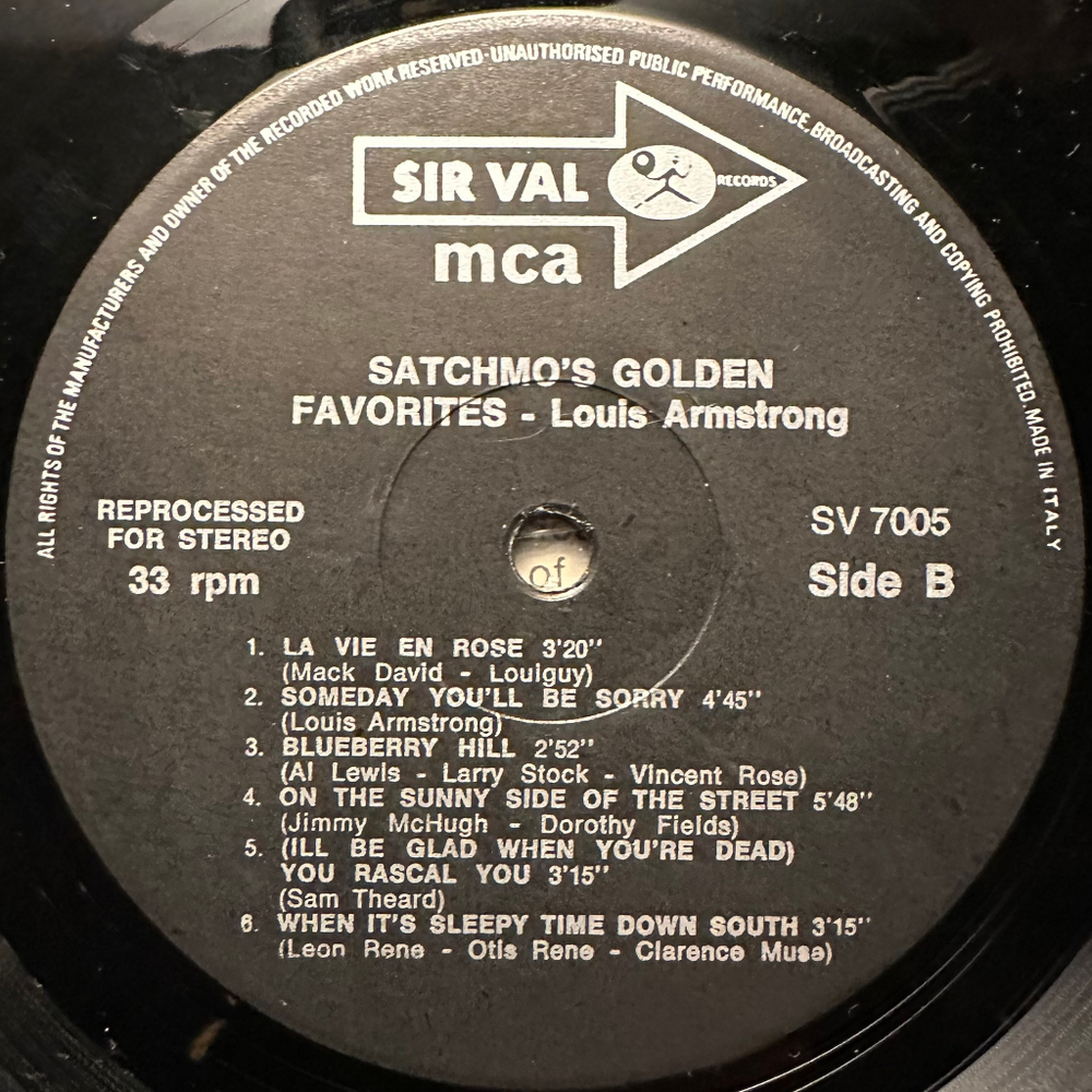 Louis Armstrong - Satchmo's Golden Favorites (Италия)
