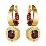 Серьги c Гранатом и жёлтыми Сапфирами, Эмаль, E0176-52/16