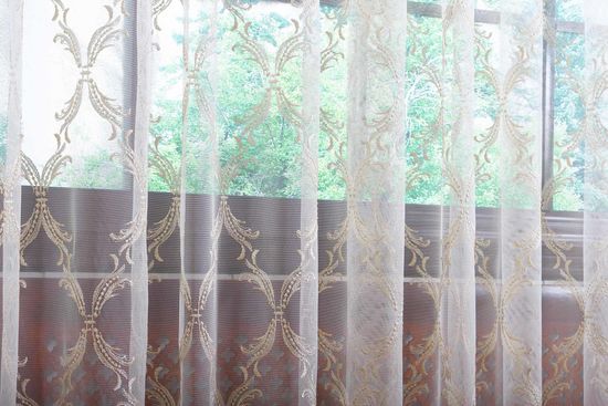 Микросетка с вышивкой Милана (светлое золото)