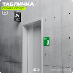 Табличка Запасный выход, на дверь и стену, навигационная и информационная, серия CONCEPT, 18х18 см, Айдентика Технолоджи
