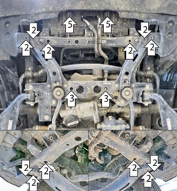 Защита стальная 2 мм радиатора для JAC T9 Motodor.78315