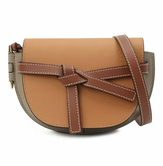 Кожаная сумка Loewe Gate коричневый