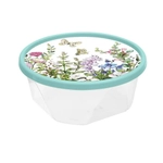 Контейнер для продуктов круглый 0,4л с декором Цветущий луг, Светло-зеленый