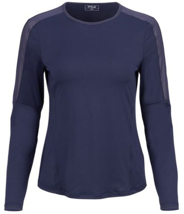 Женская теннисная футболка с длинным рукавом Fila Corina Longsleeve - navy