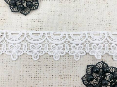 Кружево плетёное, ш. 4,3 см, белый