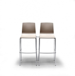 Стул барный пластиковый Scab Design Alice Barstool, хром, тортора