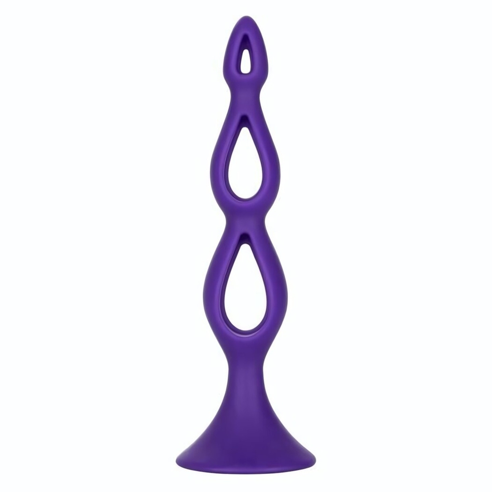 Фиолетовая анальная елочка Silicone Triple Probe - 14,5 см. (Цвет: фиолетовый)