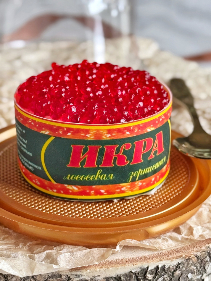 Бисквитное пирожное "Красная икра" (под куполом 23 февраля) 100 грамм