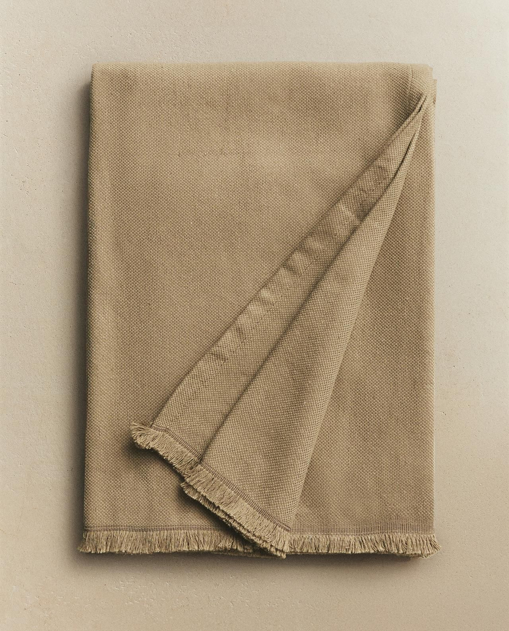 Zara Home - Гладкий универсальный плед, светло-бежевый, 230x250 см