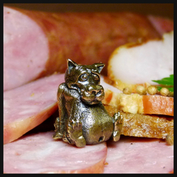 Бусина "Обжора" для темляков или браслетов , латунь