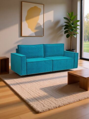 Диван-кровать Сатурн в стиле ЛОФТ ткань Чикаго 35 ( изумруд),