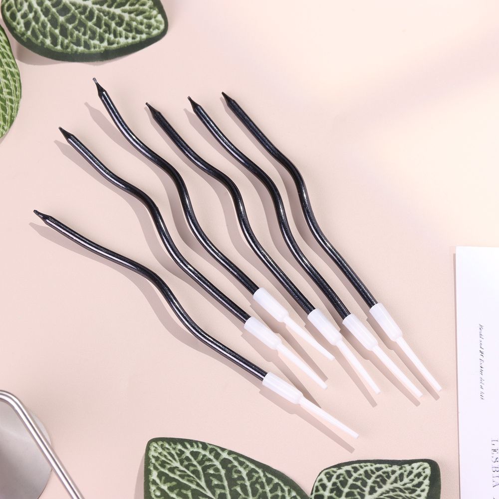 Свечи витые &quot;Серпантин&quot; 6 шт, 12 см, мокрый асфальт