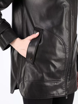 Кожаная куртка демисезонная с капюшоном