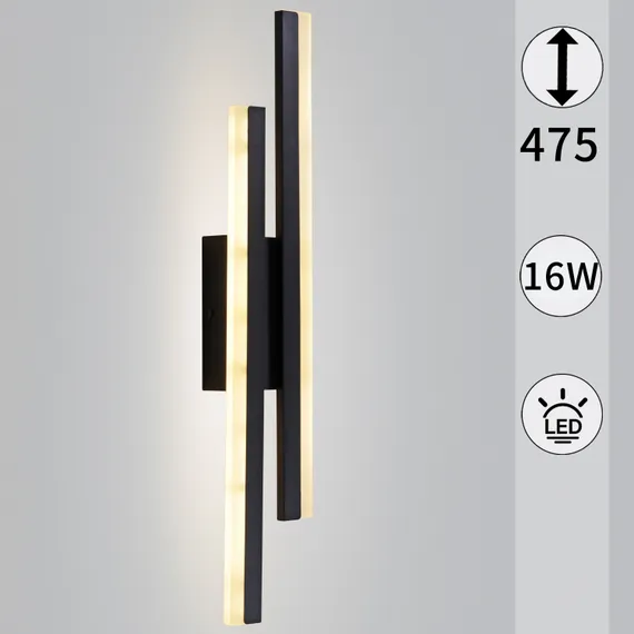 86233-9.2-001U LED2Х8W BK светильник настенный