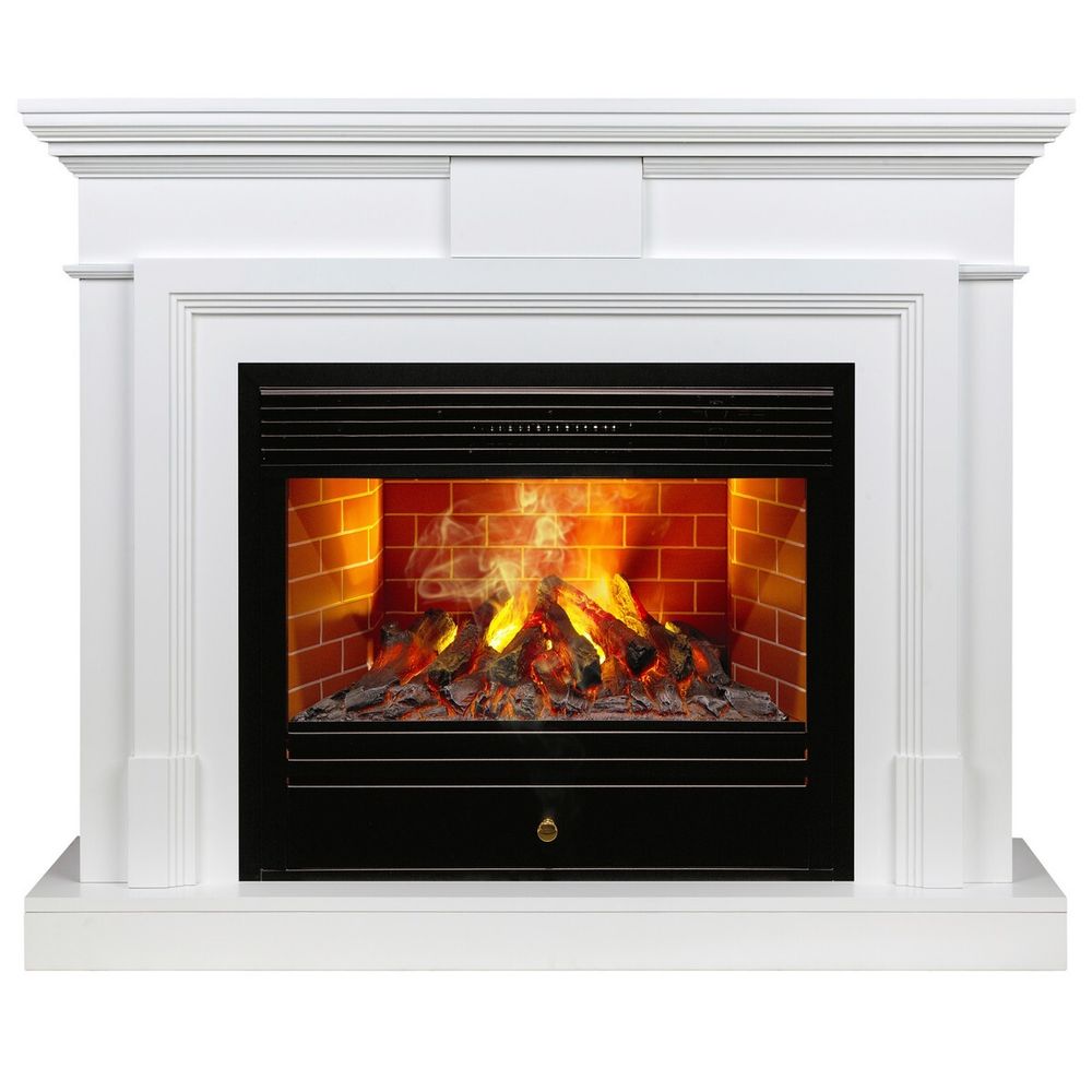 Электрокамин RealFlame Marco 25,5/26 WT белый с очагом 3D Novara