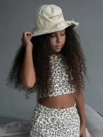 Летний кроп топ трикотажный детский