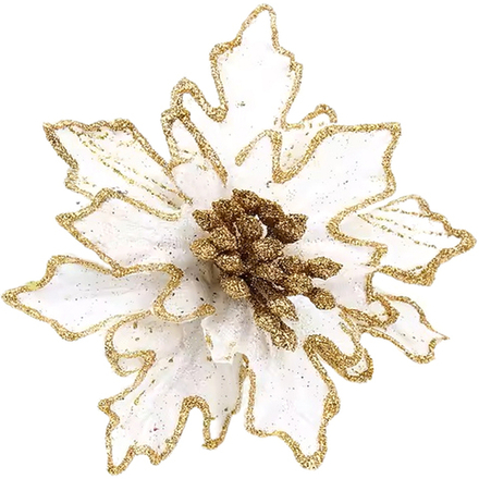 Цветок Пуансеттия на клипсе 15 см