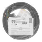 Шнур сетевой Energy Series, ПВС, 3 м, 3 x 1,5 мм, с неразборной вилкой, черный, Denzel