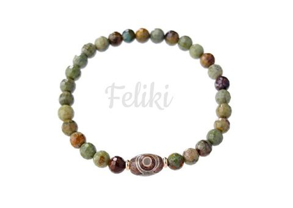 браслет и серьги с яшмой и агатом