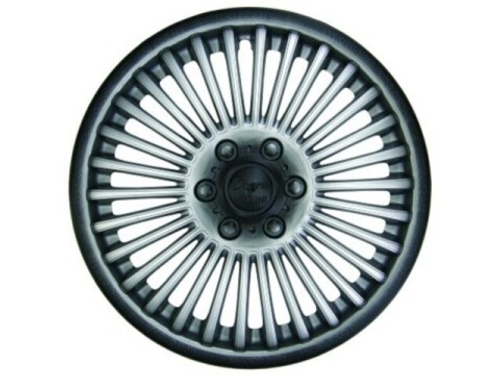 Колпак колеса R13 Мини-Купер серебристо-черный (в мешке 4 упак) (LION)