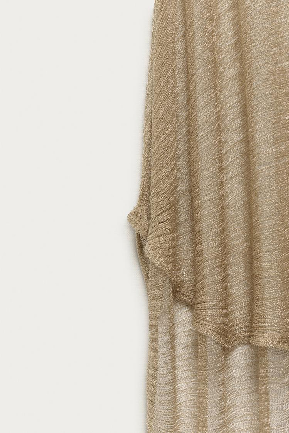ZARA X MARISA BERENSON ДЛИННОЕ ТРИКОТАЖНОЕ ПЛАТЬЕ, ЗОЛОТИСТЫЙ