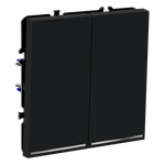 Выключатель встраиваемый VOLTUM S70 двухклавишный с подсветкой 10А, (графит)