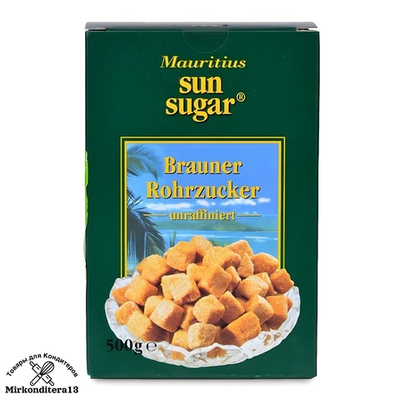 Сахар тростниковый коричневый кусковой «Sun Sugar» 500 гр