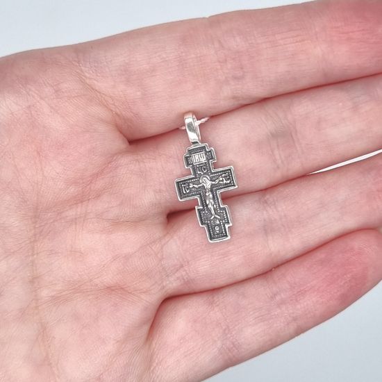 Православный крестик. Распятие Христово. Спаси и Сохрани.