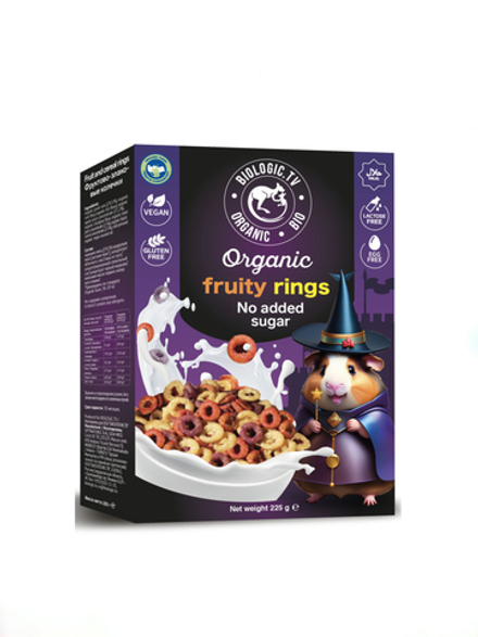 Фруктово-злаковые колечки без сахара, без глютена Biologic, 235 г