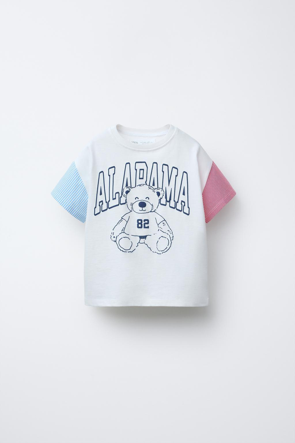 ZARA ФУТБОЛКА С ПРИНТОМ, БЕЛЫЙ