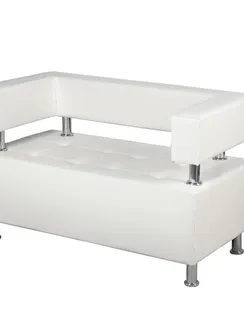 Диван 2-х местный "Борк",  белый глянец