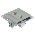 Розетка компьютерная 2-местная RJ-45 (механизм) STEKKER GLS00-7109-03 , серия Катрин, серебро 50005