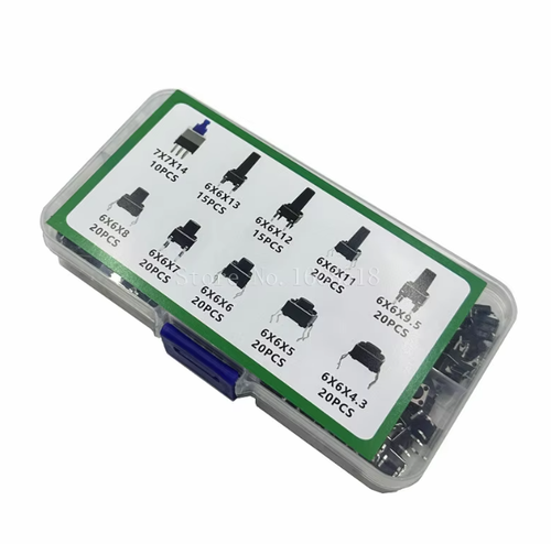 Тактильный переключатель 180шт комплект, высота: мм 4,3 мм-13 мм DIP 4Pin 6*6