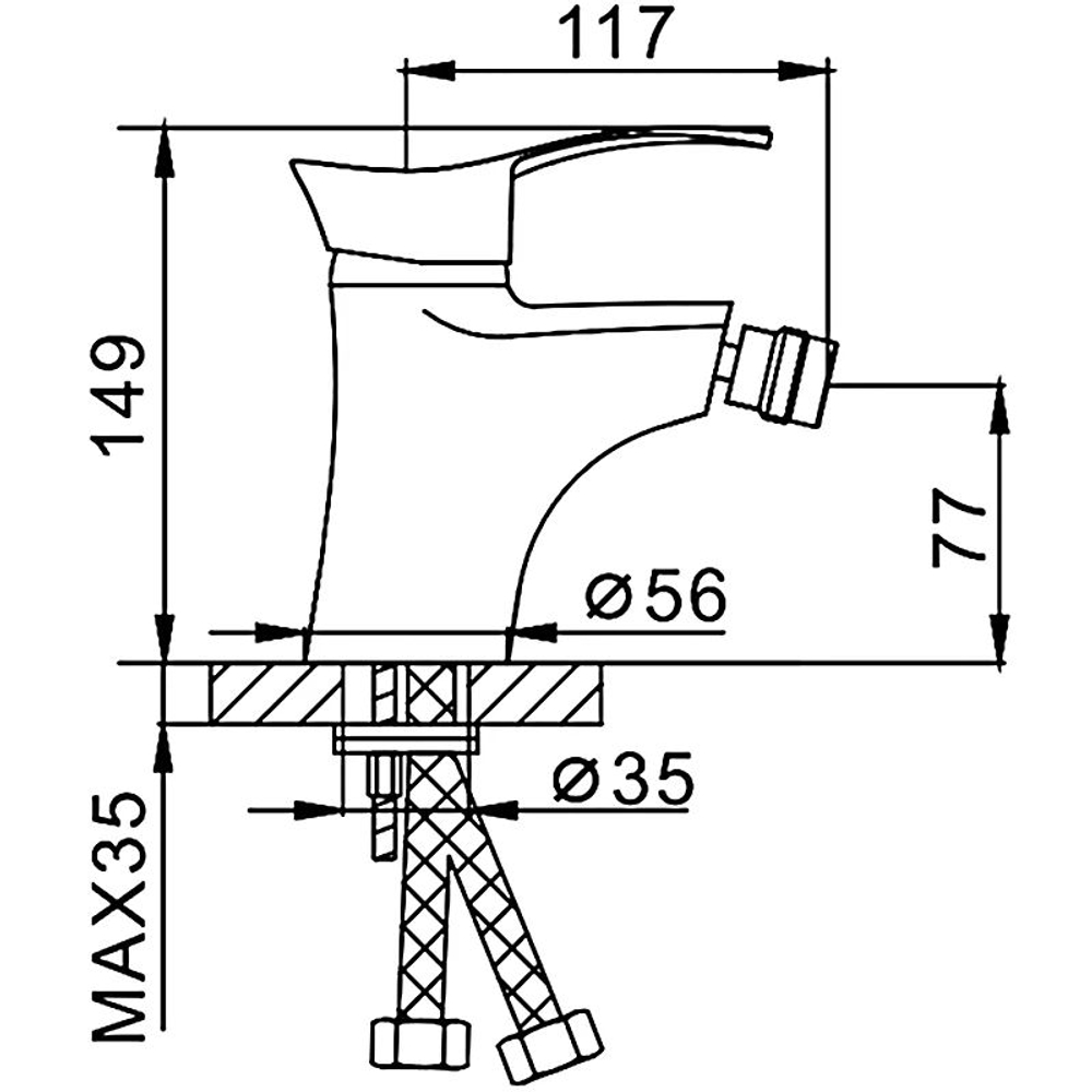 Смеситель для биде F5001, хром, FRAP