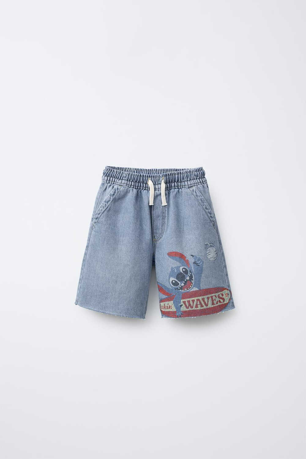 ZARA ШОРТЫ-БЕРМУДЫ LILO & STITCH © DISNEY, ВЫЦВЕТШИЙ СИНИЙ