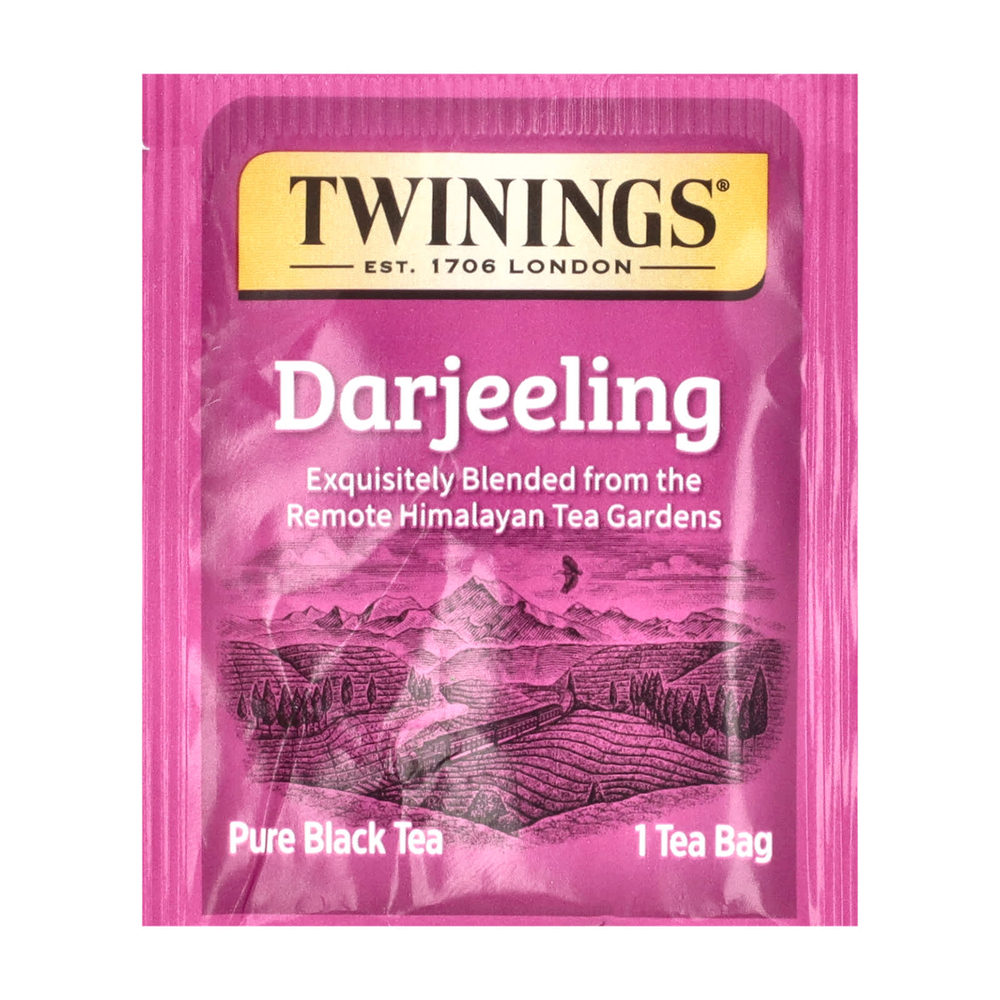 Twinings, Чистый черный чай, Дарджилинг, 50 чайных пакетиков, 100 г (3,53 унции)