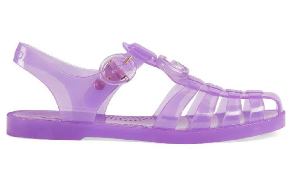 GUCCI Gucci Rubber Buckle Crystal Transparent Fashion Sandals Women's Purple